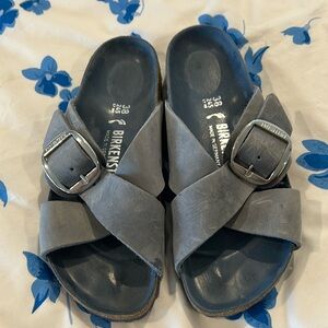 Birkenstocks Big Buckle Sandals Blue 38